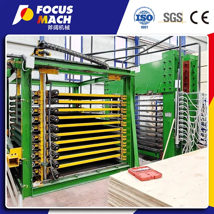 Filmas pārklājuma saplākšņa karstās preses mašīna